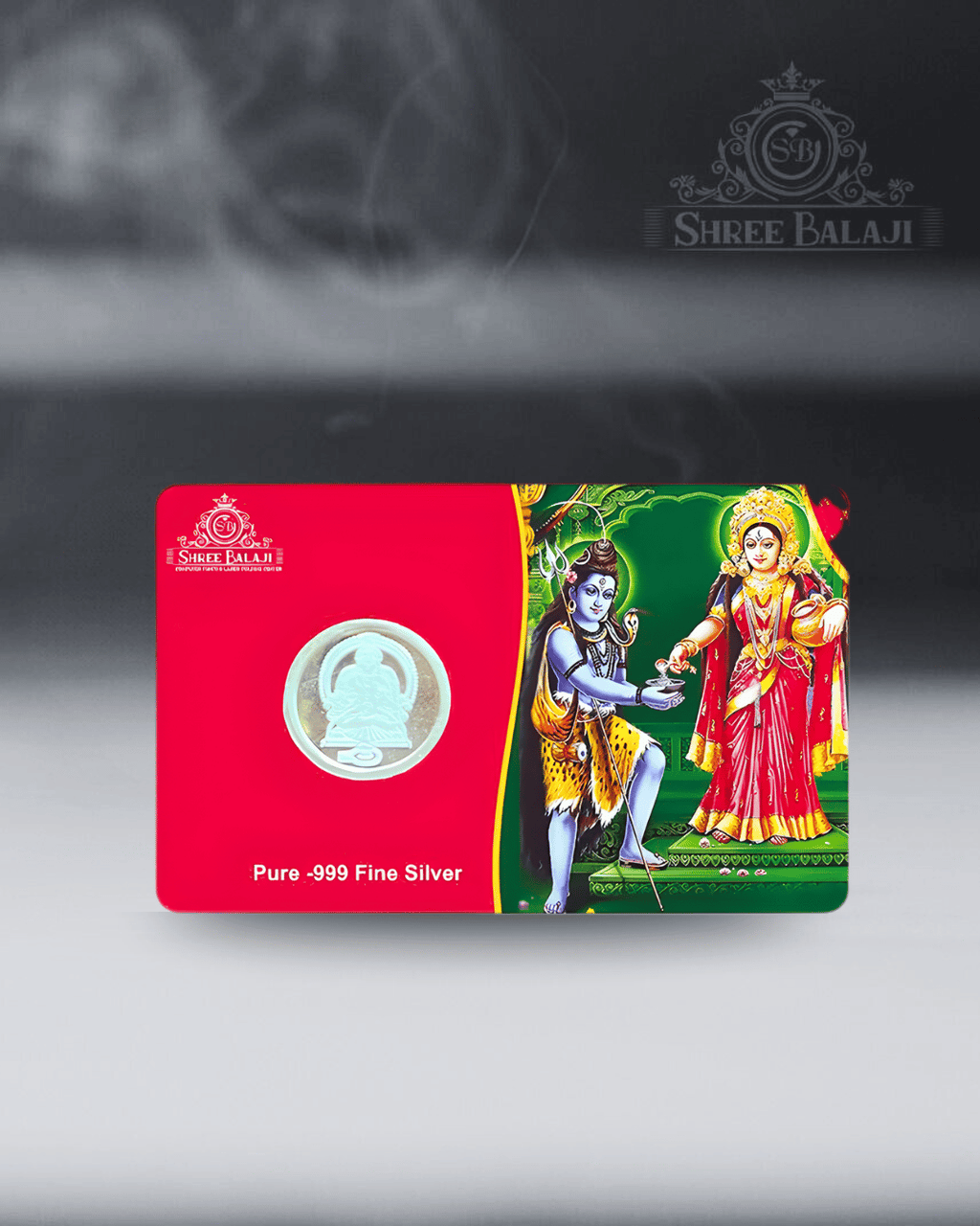 1 Gram Round Maa Annapurna Silver Coin with Laminated PVC Card