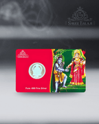 1 Gram Round Maa Annapurna Silver Coin with Laminated PVC Card