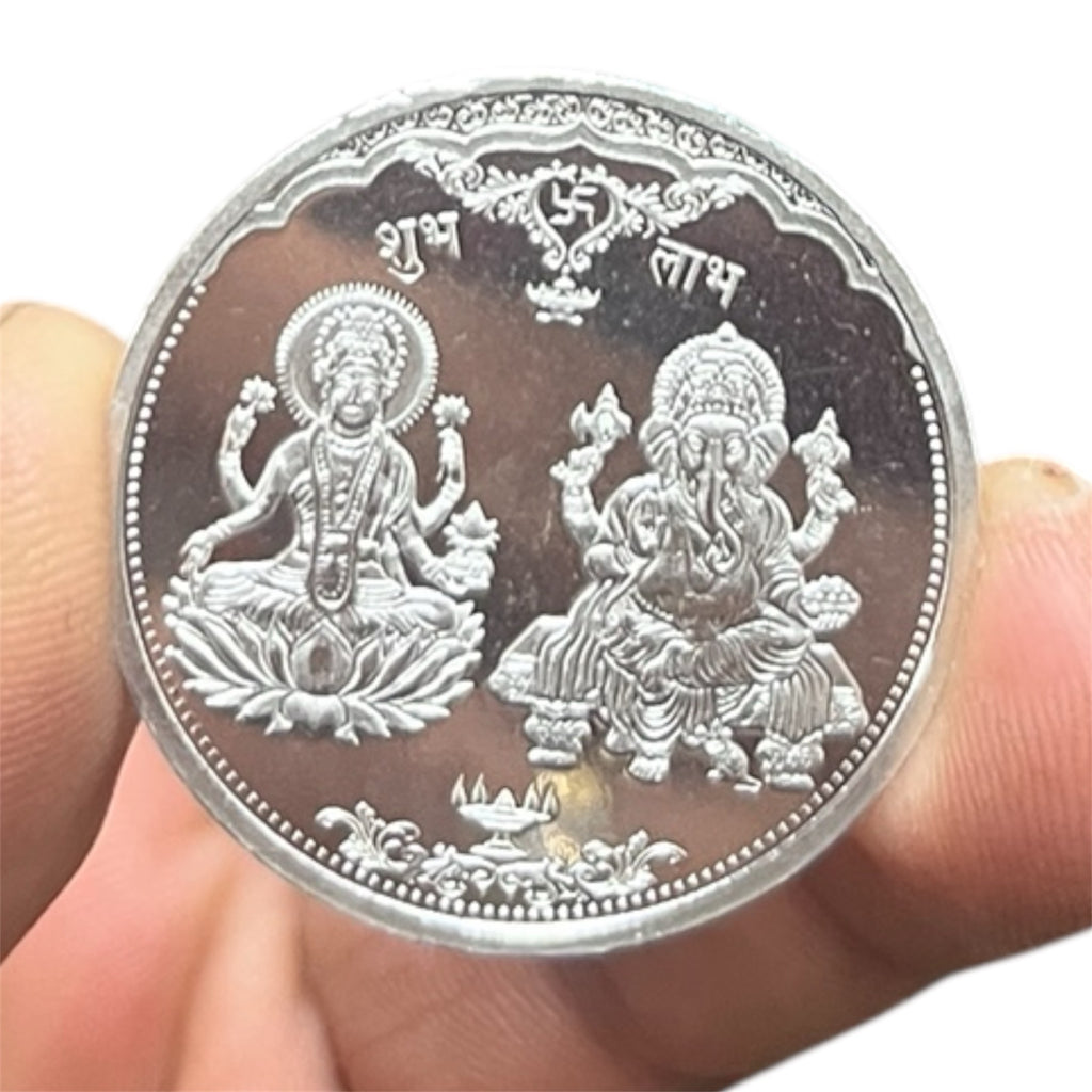 Laxmi Ganesh silver Coine image 0