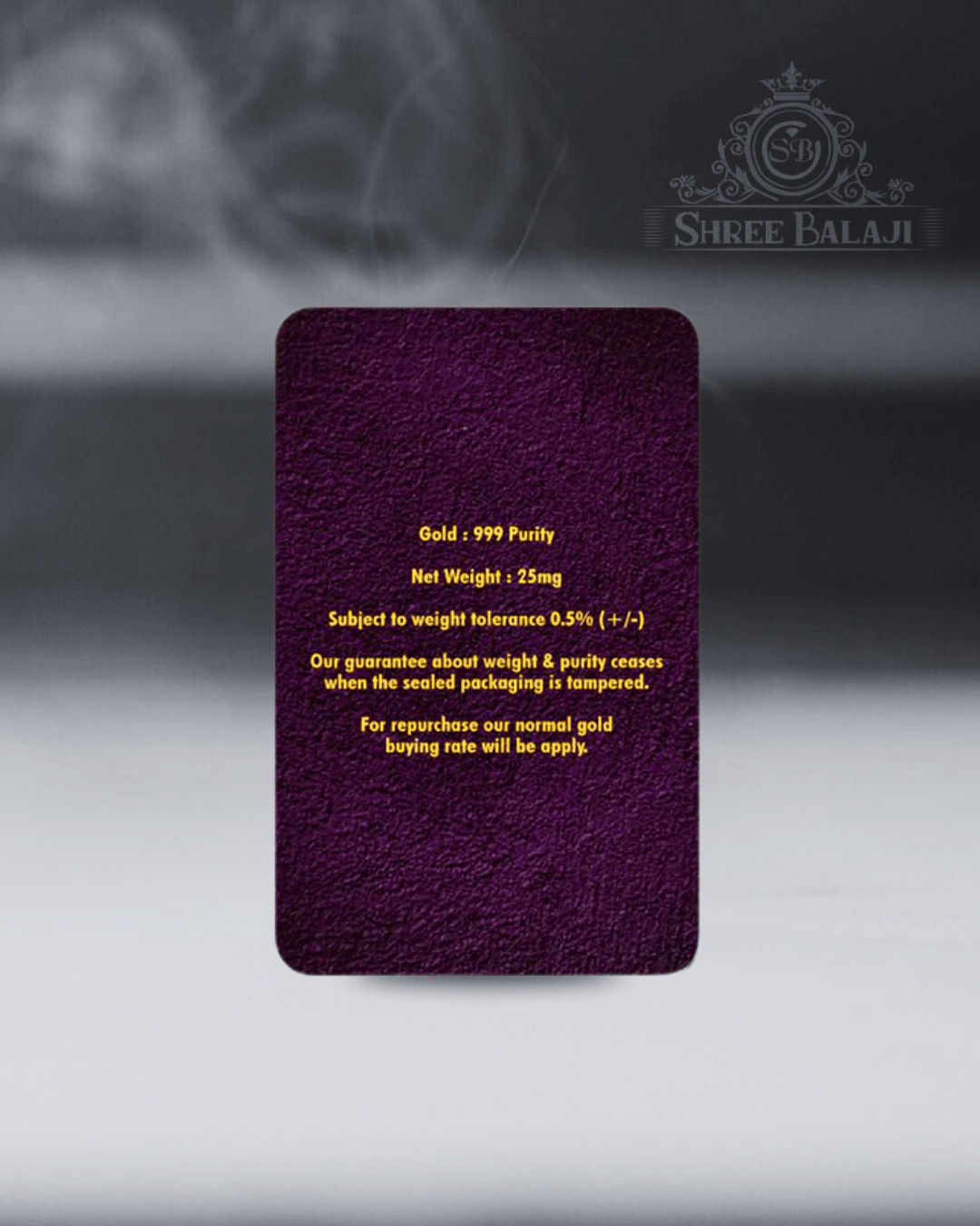 0.025mg Gold Coin with Laminated PVC Card