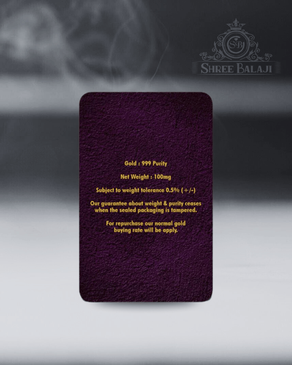 0.100mg Gold Coin with Laminated PVC Card