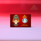 1 Gram Round Durga ji Silver Coin with Laminated PVC Card image 2