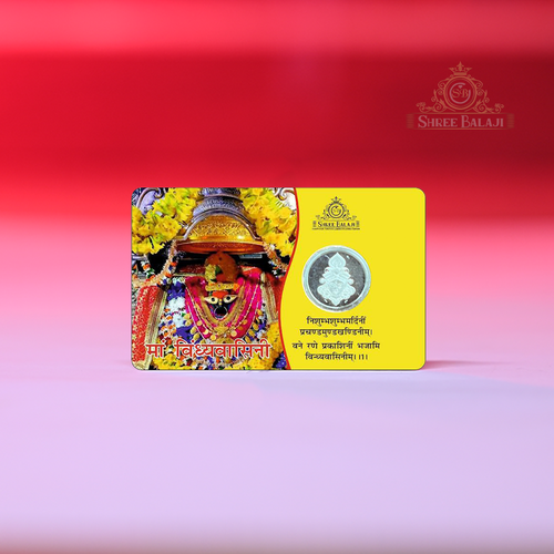 1 Gram Round Maa Vindhyawasini Silver Coin with Laminated PVC Card image 4