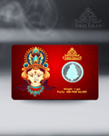 1 Gram Round Durga ji Silver Coin with Laminated PVC Card
