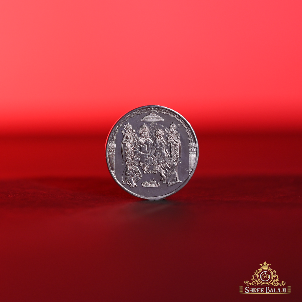 Shri Ram Mandir 10 Gram Silver Coin With Laminated Pvc Card image 0