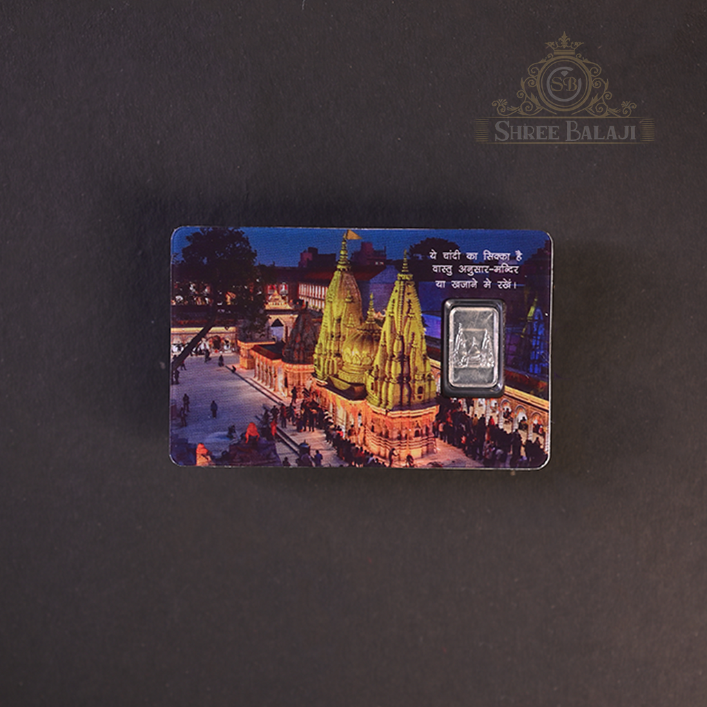 Baba Kashi Vishwanaath 1 Gram Silver Coin With Pvc Card Type Lamination (with Box) image 2