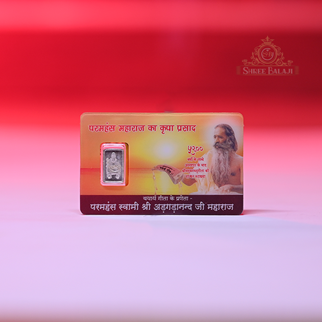 Swami Adgadanand Ji Maharaj 1 Gram Silver Coin with Laminated PVC Card image 0